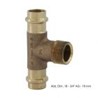 Viega Sanpress T-Stück mit AG,Rotguss,SC-Contur,Mod. 2217.1,18 x 3/4" x 18mm