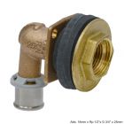 Viega Sanfix P-Wanddurchführung, Modell 2132.11, Rotguss, 16mm x Rp 1/2"x G 3/4" x 18mm